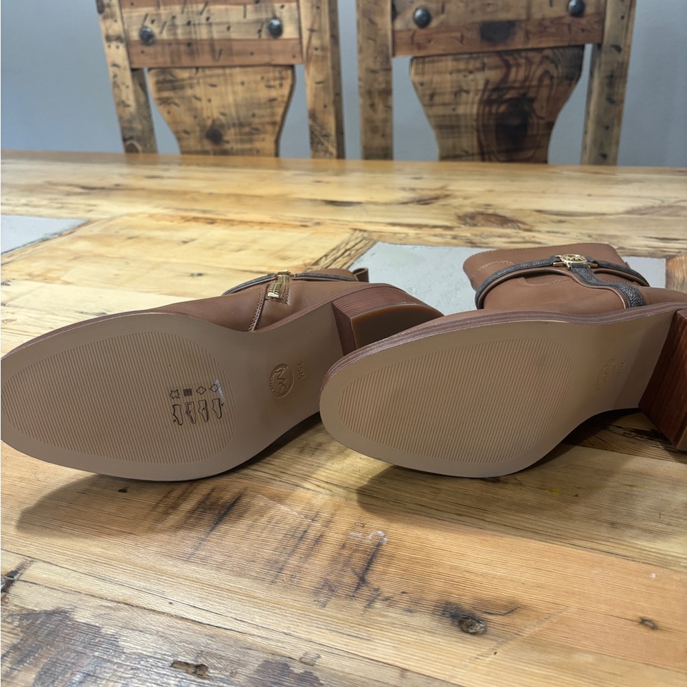Michael Kors Brown Ankle Booties with Buckle Detail - Picture 3 of 3